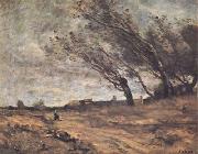 Jean Baptiste Camille  Corot Le coup de vent (mk11) oil on canvas